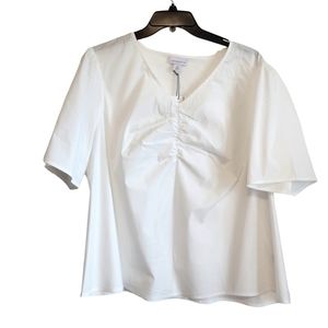 5 for $50 sale! NWT White Liz Claiborne short sleeve blouse